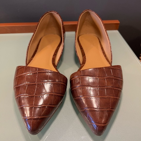 J. Crew Shoes - J. Crew Zoe crocodile-embossed d'Orsay flats
